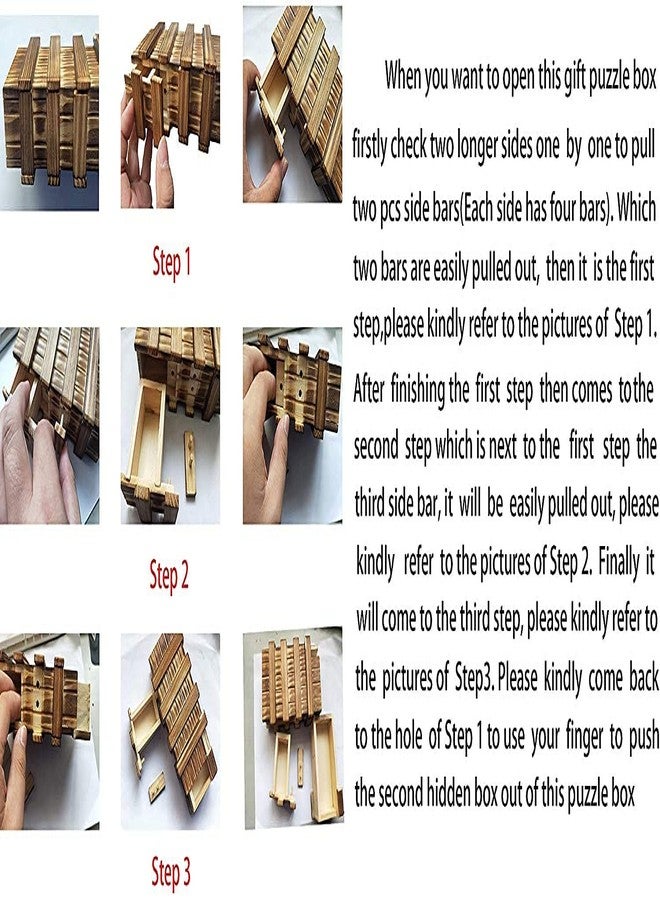 SHUYUE Handmade Classic 3D Brain Teaser Wooden Puzzle Magic Gift Box Game Box with Extra Secure Secret Drawer IQ Toys SHUYUE - Image 2